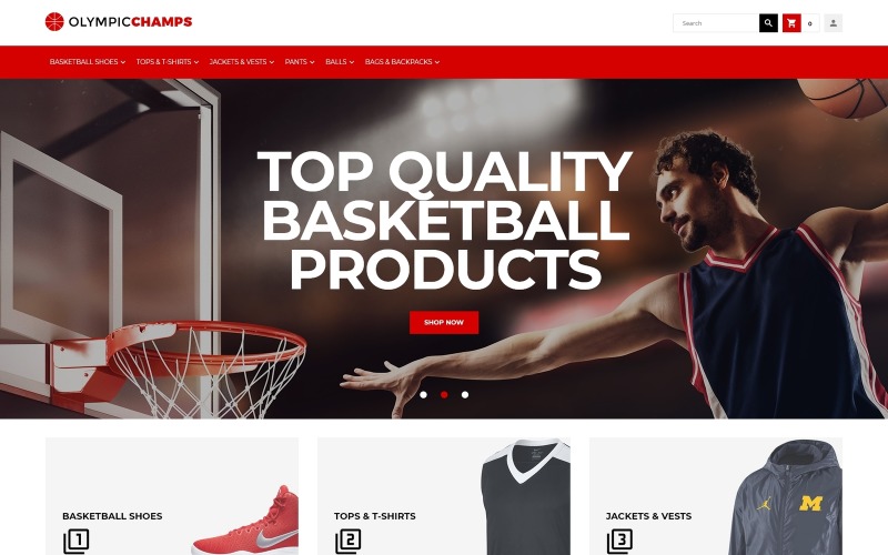 OlympicChamps - тема Magento для баскетбольного магазина