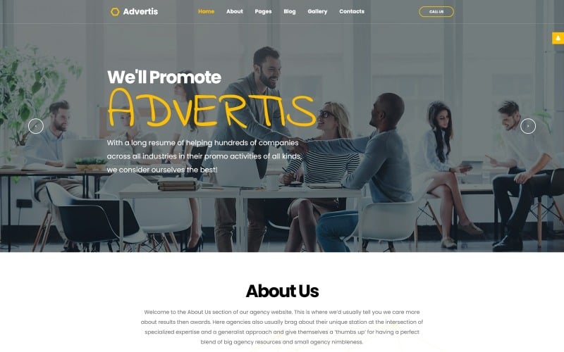 Advertis - Чистый адаптивный шаблон Joomla рекламного агентства
