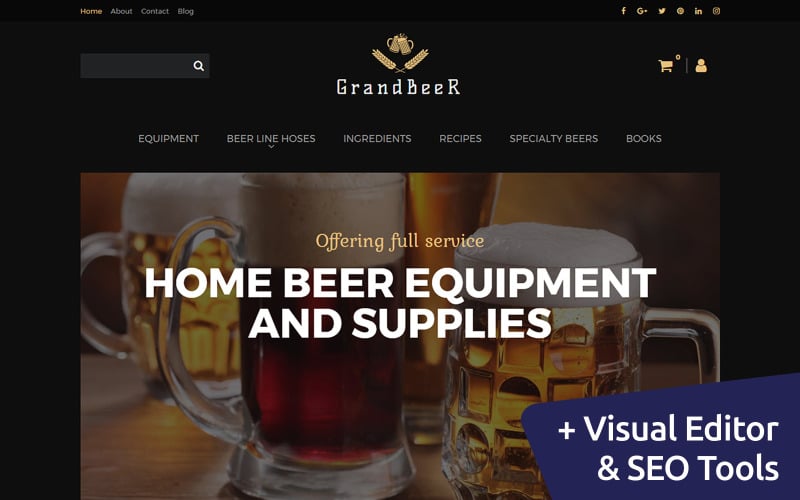 GrandBeer - Brewery MotoCMS Ecommerce Template