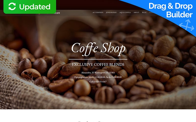 GrinddBean - Modello di e-commerce MotoCMS per coffee shop