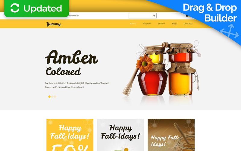 медовый магазин motocms шаблон электронной коммерции