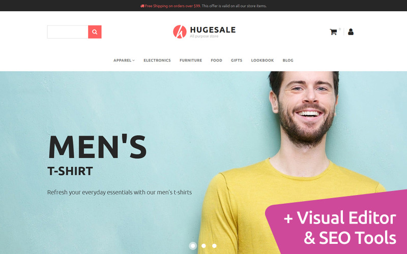 HugeSale - шаблон роздрібної торгівлі MotoCMS для електронної комерції