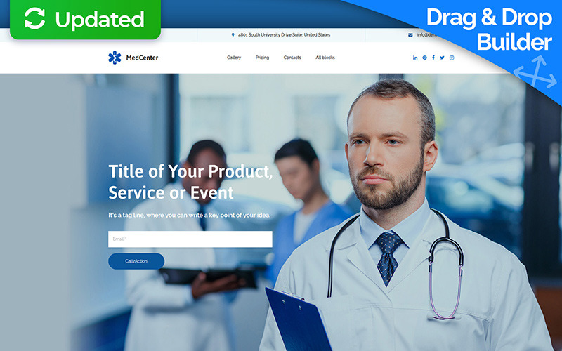 шаблон целевой страницы medcenter motocms 3