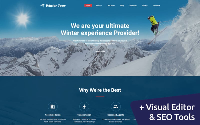 WinterTour - найкращий шаблон туристичного агентства Moto CMS 3