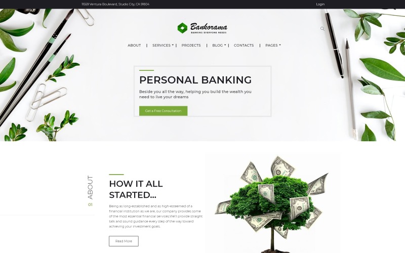 Bankorama - тема WordPress для банков