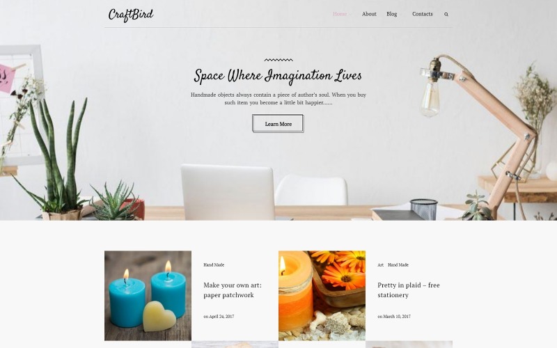 handmade artist personal blog wordpress theme