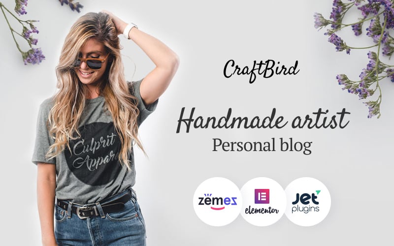 CraftBird - Tema de WordPress para blog personal de artista hecho a mano