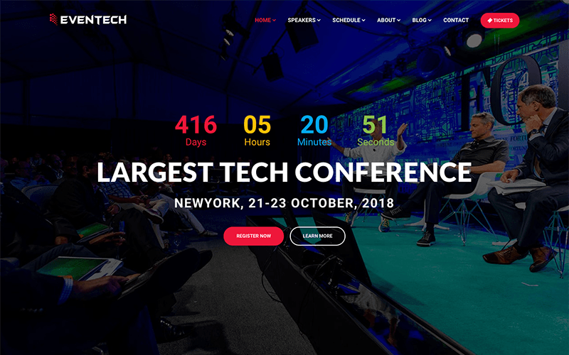 Eventech - Website-sjabloon voor conferentie-evenementen