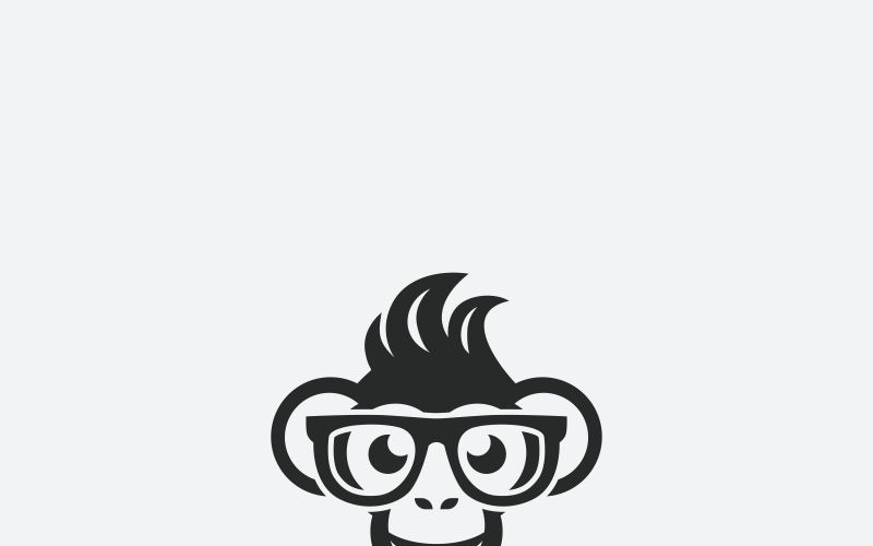 Modello di logo di scimmia geek