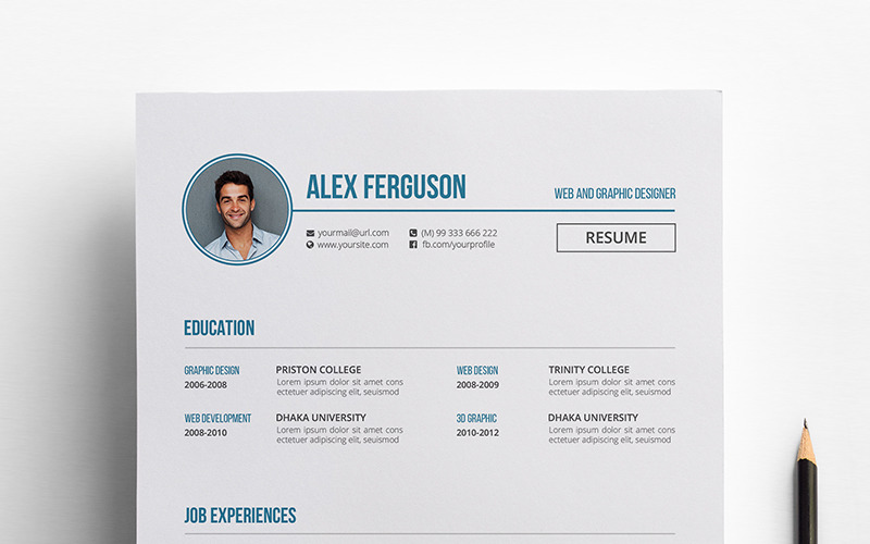 Modelo de currículo de Alex Ferguson