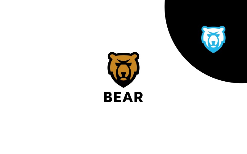 Plantilla de logotipo de cabeza de oso