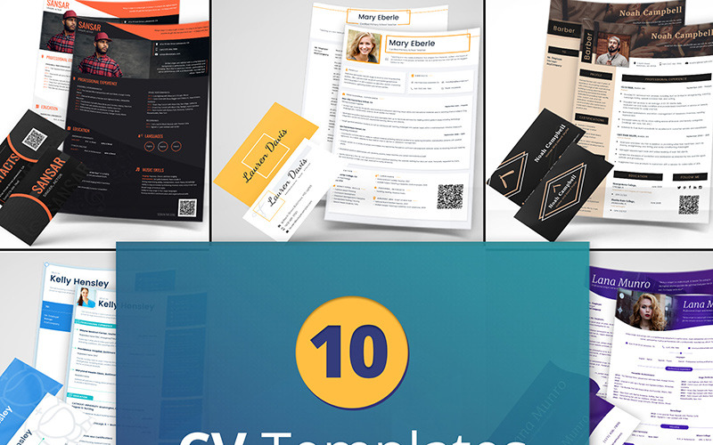 Download Бандл "10 Best Professional CV and Resume Templates Bundle" / 10 Best Professional CV and Resume Templates Bundle - Бандл на тему певец 