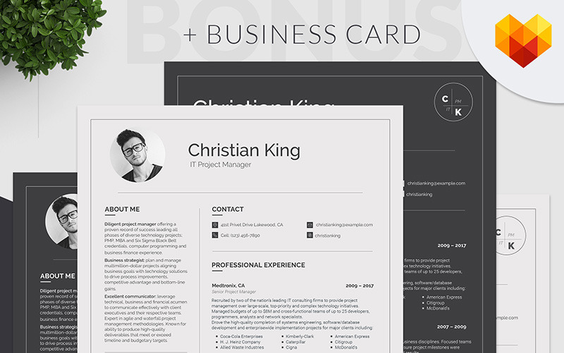 Christian King - Plantilla de curriculum vitae de Project Manager