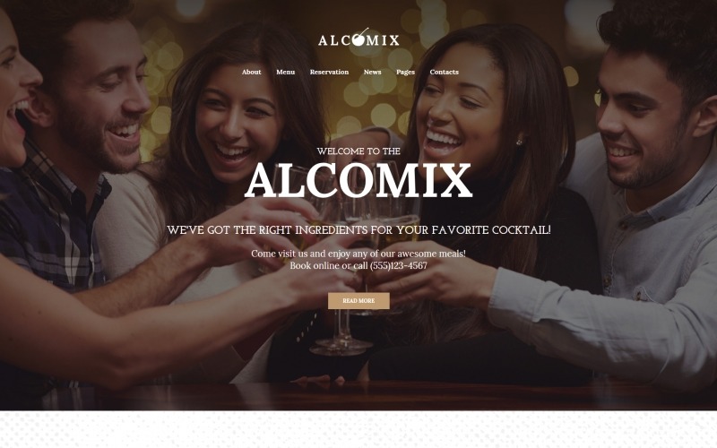 коктейль-бар moto cms html шаблон