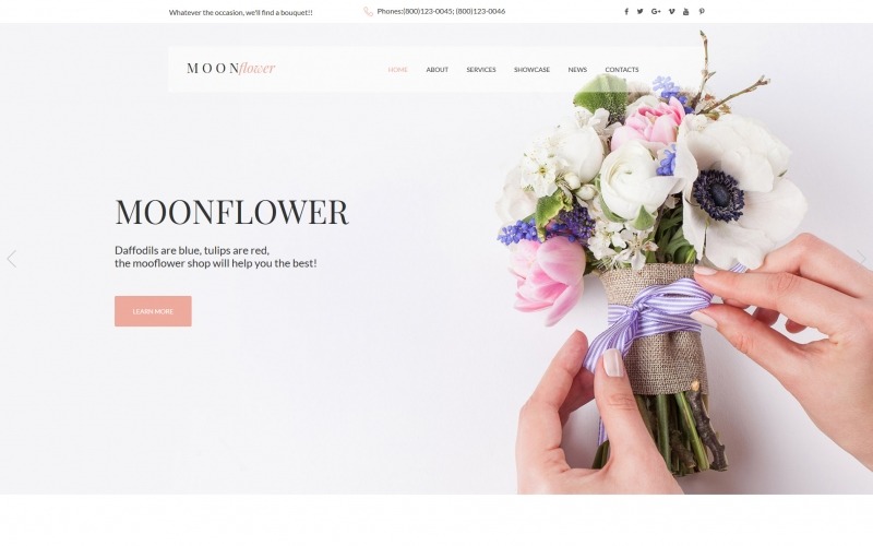 html шаблон flowers moto cms