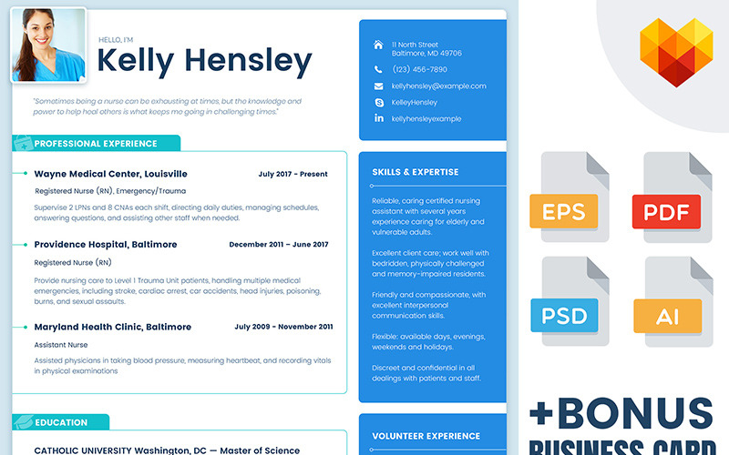 Kelly Hensley - Plantilla de currículum médico para enfermeras