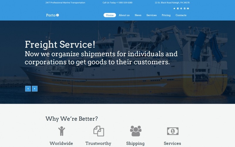 seafaring, transportation &amp; logistics moto cms html шаблон