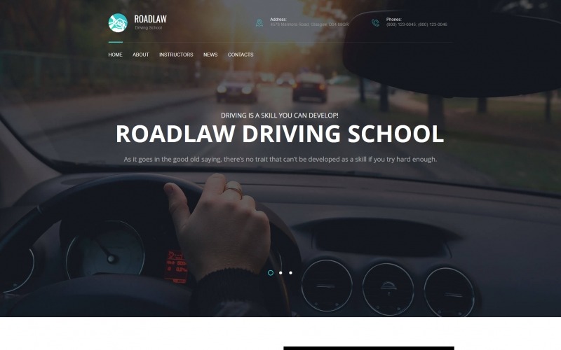 Driving School Moto CMS HTML Template