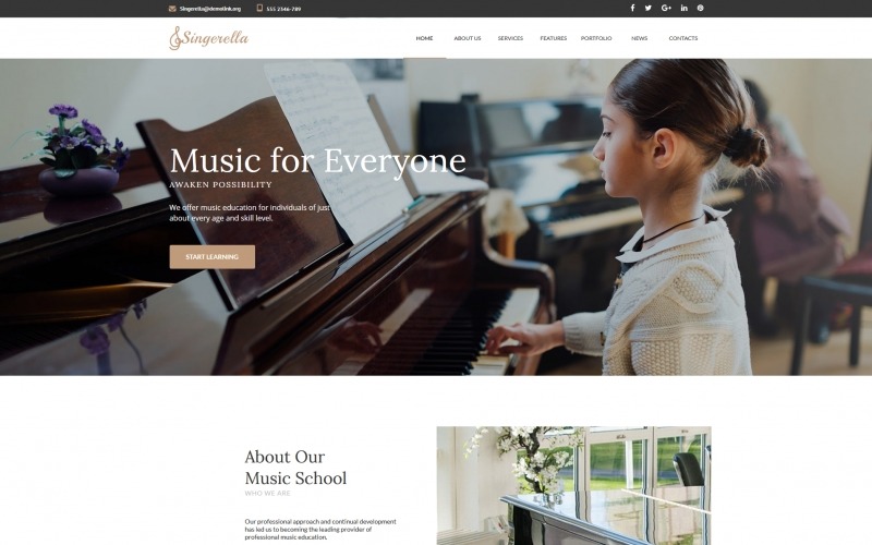 музыкальная школа moto cms html шаблон