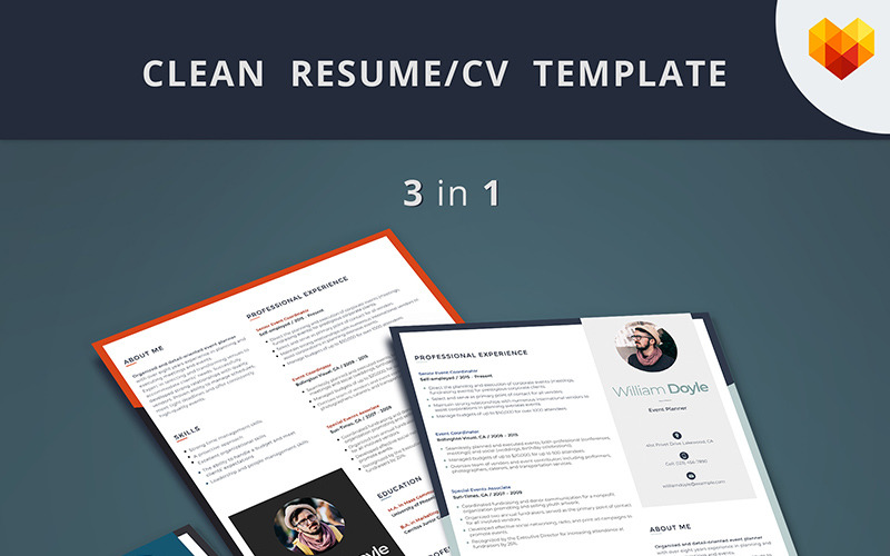 Download Резюме "Пример резюме руководителя праздников" / Wiliam Doyle - Event Manager Resume Template - Резюме на тему графика 