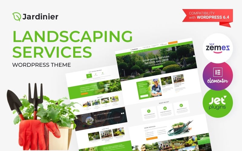 Jardinier - Tema de WordPress para servicios de paisajismo