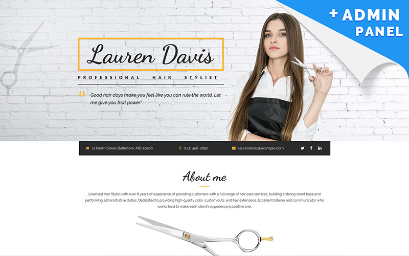 отзывчивый шаблон целевой страницы парикмахерской