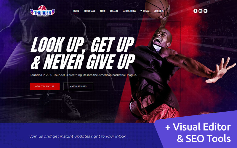 Thunder – Basketball Club Premium Moto CMS 3 sablon