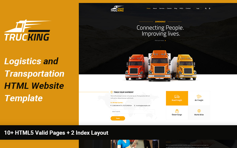 Autotrasporti - Modello di sito Web HTML per logistica e trasporti