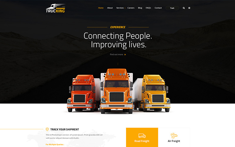Caminhão - Modelo de site HTML de logística e transporte
