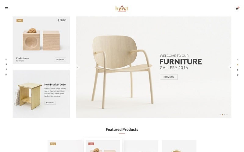 Hurst - Modello di sito web per e-commerce di mobili