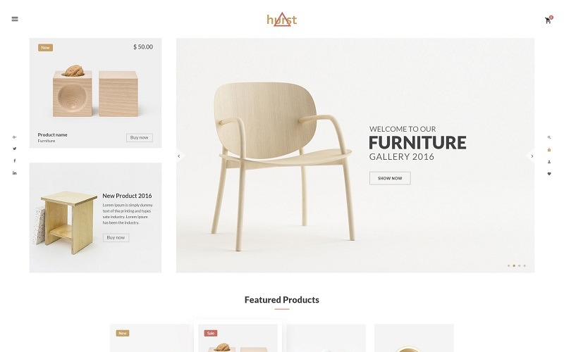 Hurst - Šablona webových stránek pro elektronický obchod s nábytkem