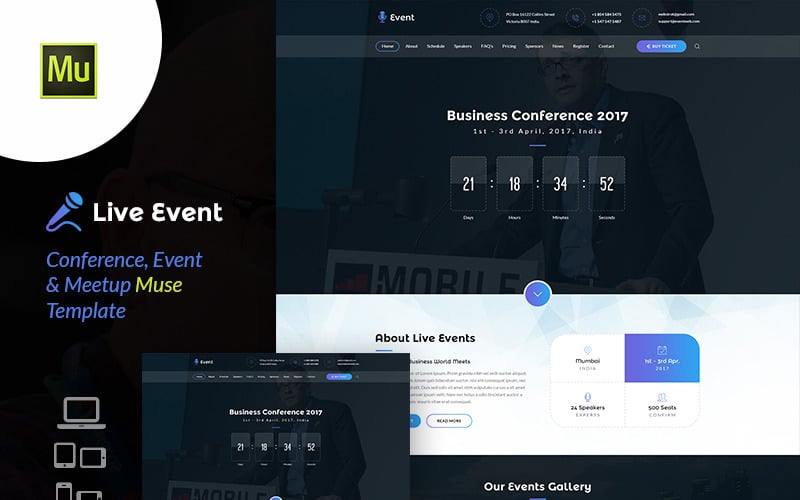 Live Event - Conference & Meetup Muse Template