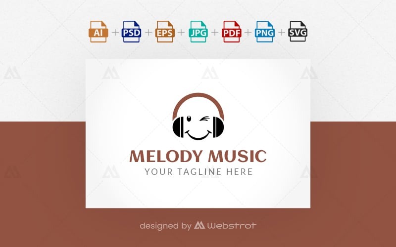 Modèle de logo de musique mélodie
