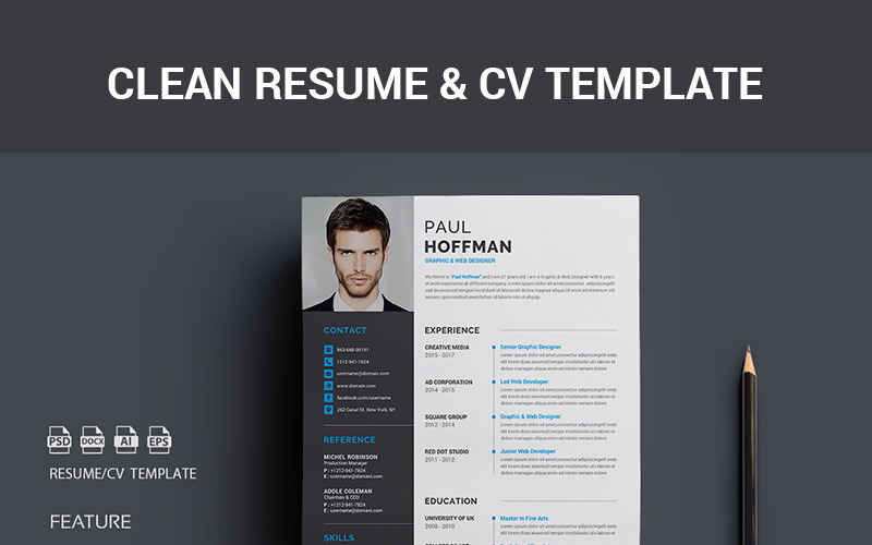 Resume / CV-Paul Hoffman Szablon CV