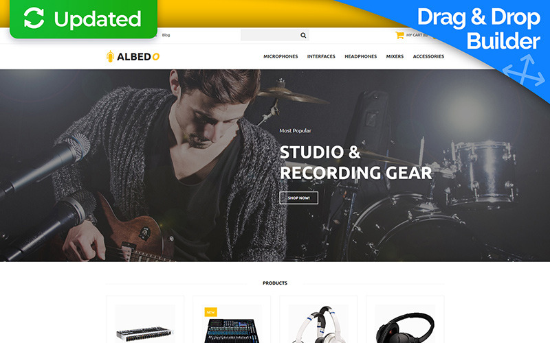 Albedo - Audio Shop MotoCMS E-Commerce-Vorlage