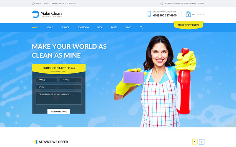 Make Clean - Тема WordPress для клінінгової компанії