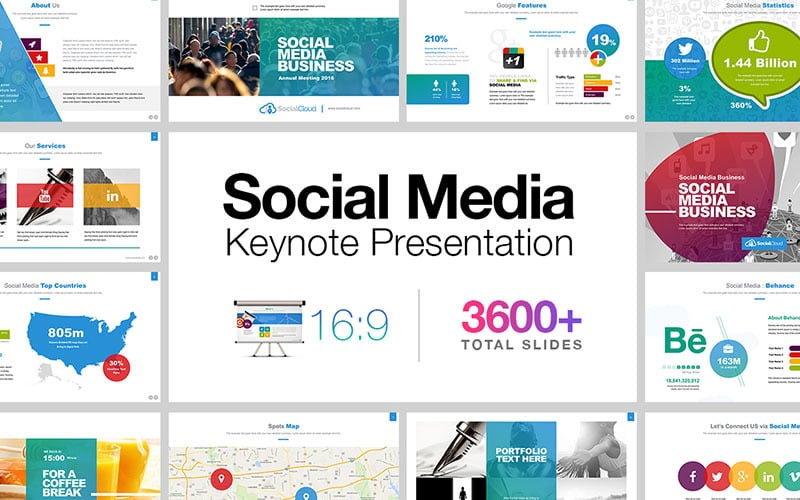 Презентация в социальных сетях - шаблон Keynote