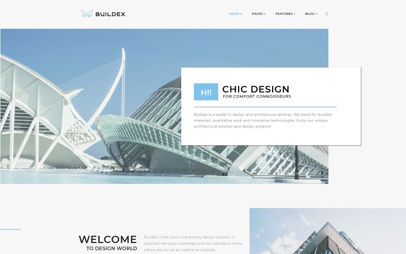 Buildex - Responsive WordPress-Theme für mehrseitige Architekturagenturen