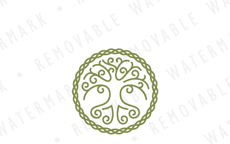 Download Шаблон логотипа "Celtic Tree of Life Logo Template" / Celtic Tree of Life Logo Template - Шаблон логотипа на тему графика circle tree nature life celtic knowledge ring strength ancient spiral old knot wisdom root herb sacred world logo design template