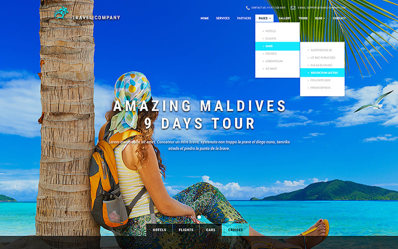 Cestovní rezervace webové stránky šablona