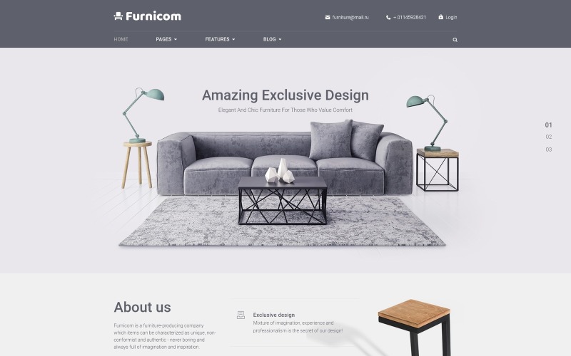 Furnicom - Möbelaffär WordPress-tema
