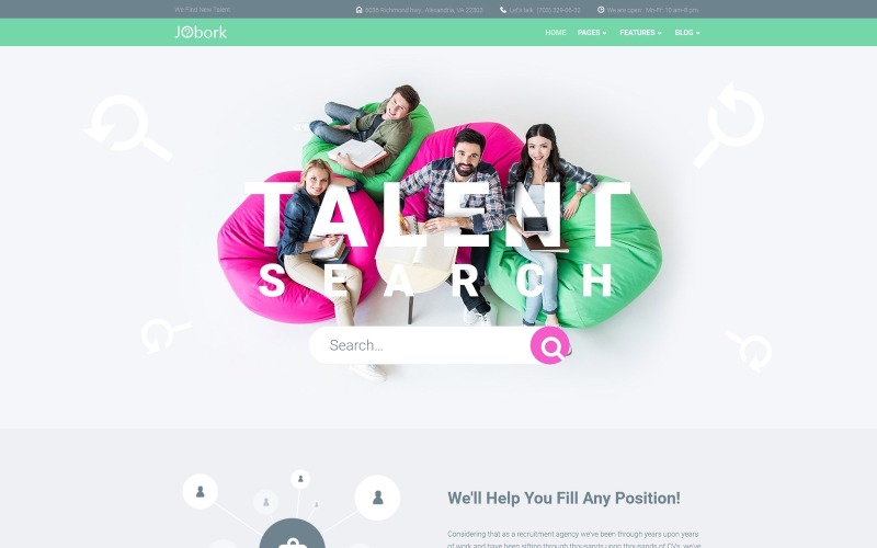 работа портал шаблон wordpress тема