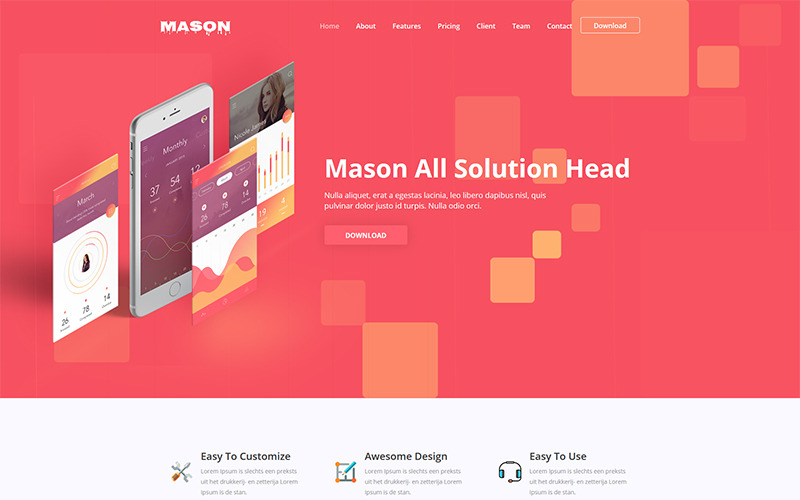 Mason - Modèle de site Web d'application