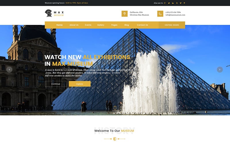 Max Museum - WordPress téma a múzeumokhoz WordPress téma