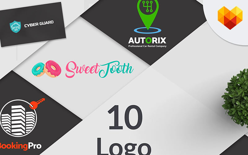 Paquete de 10 diseños profesionales de plantillas de logotipos de empresas de nicho listas para usar