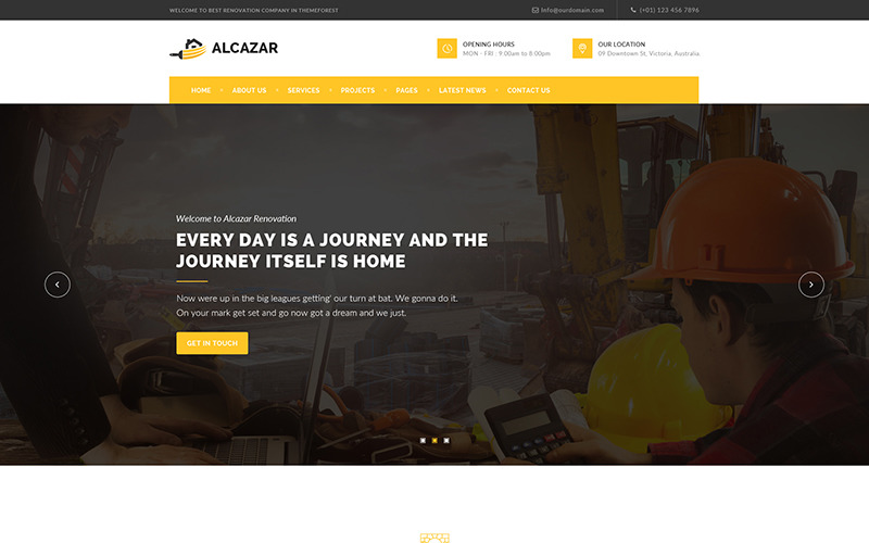 Alcazar - motyw WordPress dla budownictwa, renowacji i budowania