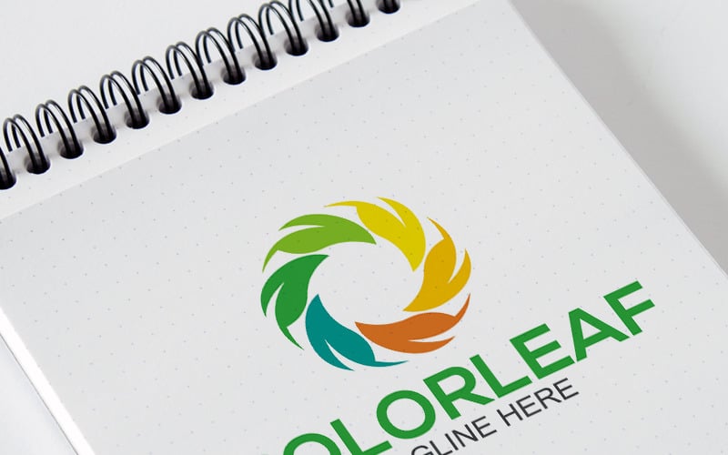 Download Шаблон логотипа "Color Leaf - Logo Template" / Color Leaf - Logo Template - Шаблон логотипа на тему графика circle earth green leaf design agency colorfull pure area world natural ecology ground digital printing media social logo