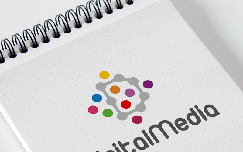 Download Шаблон логотипа "Digital Media - Logo Template" / Digital Media - Logo Template - Шаблон логотипа на тему графика business corporate icon media network music creative multimedia mobile agency stylish colorfull concept art advertising system social app print ready