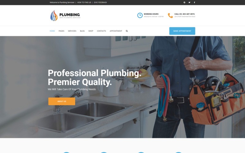 Fontanería - Tema de WordPress para agencia de mantenimiento del hogar