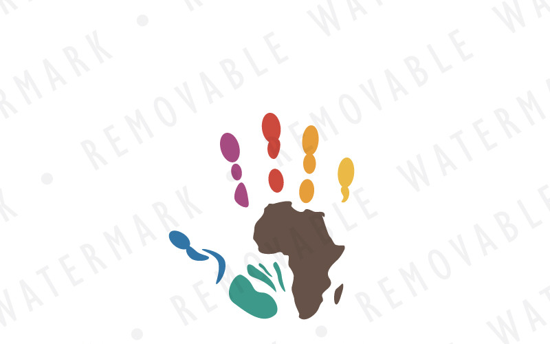Händer för Afrika logotyp mall